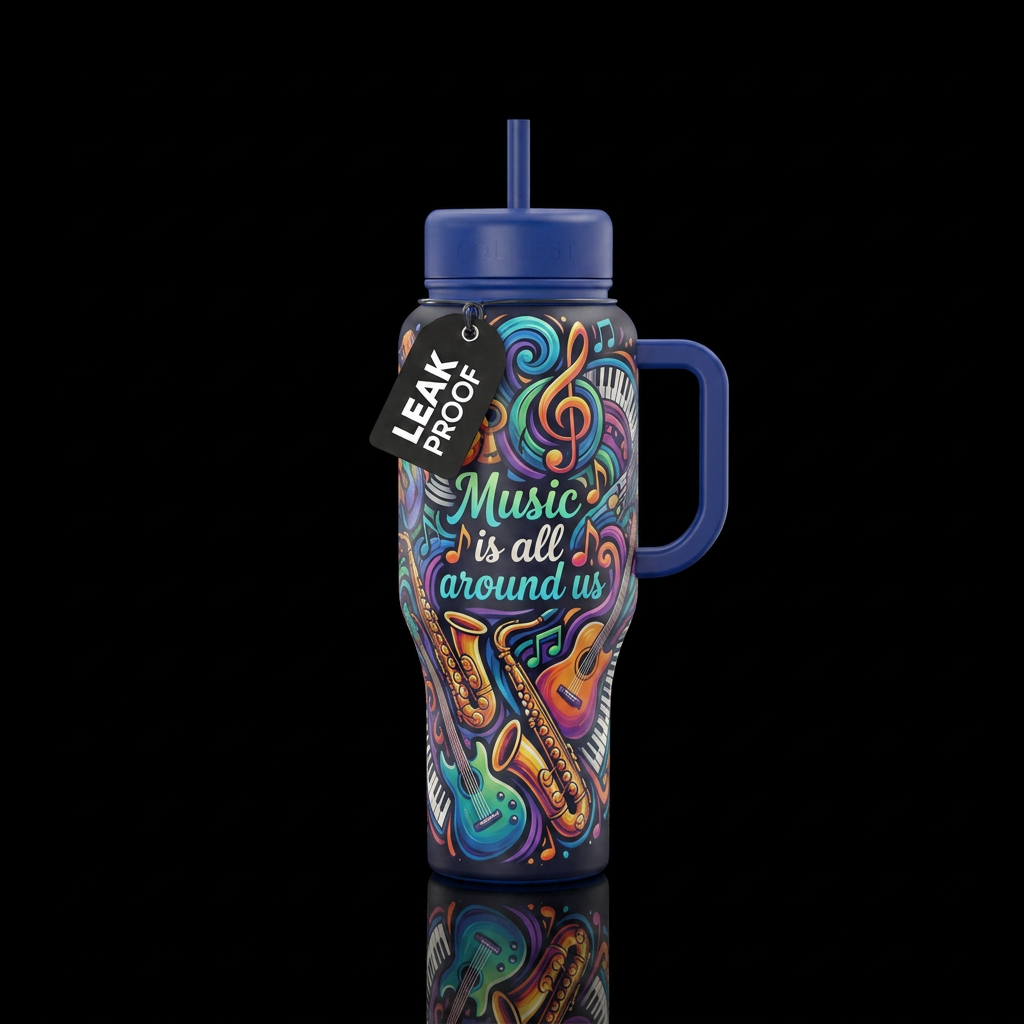 Music is all around us water bottle design
