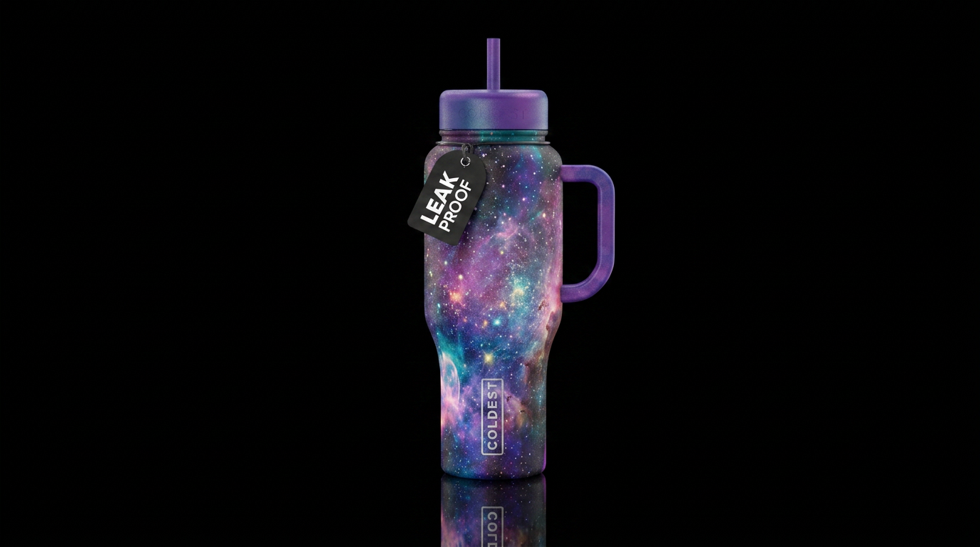 Aura galaxies water bottle design