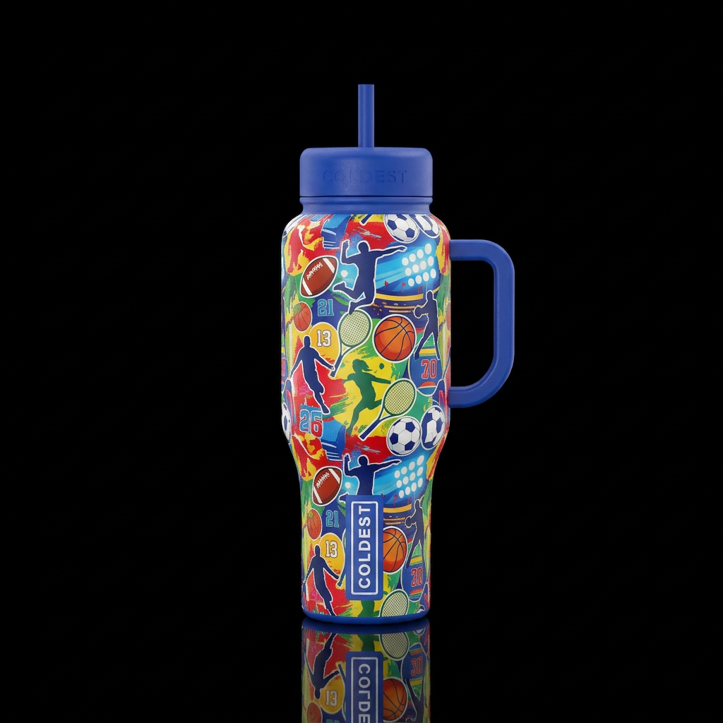 Sports season has started water bottle design
