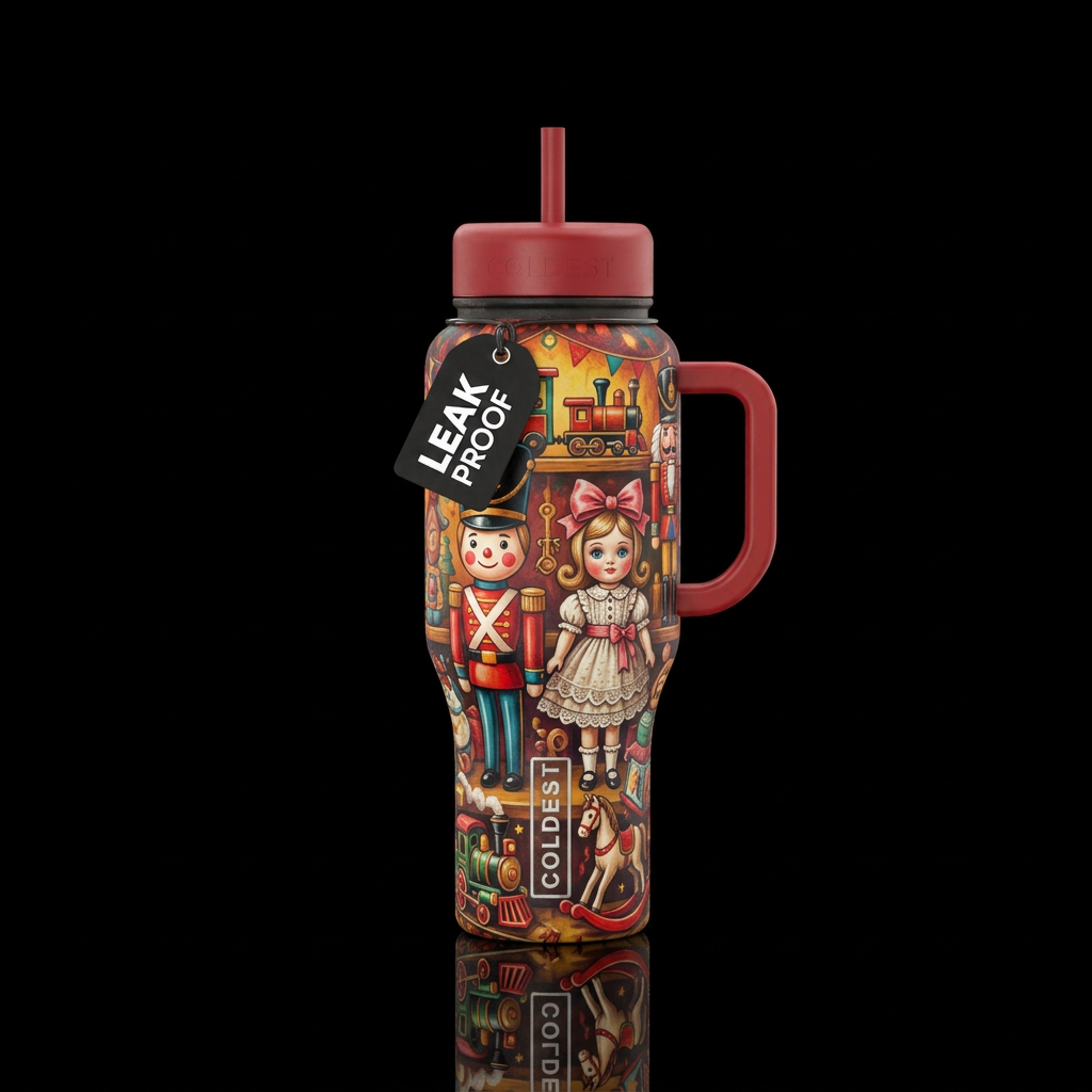 Babes in toyland water bottle design