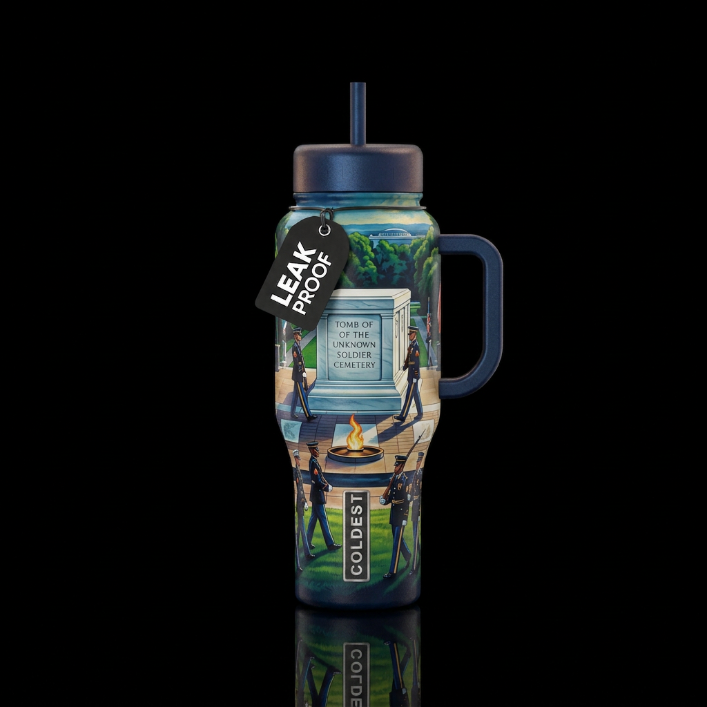 Tomb of the unknown soldier water bottle design
