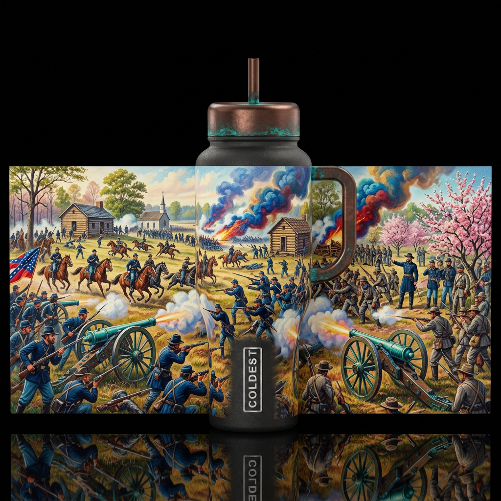 Battle at Shiloh water bottle design