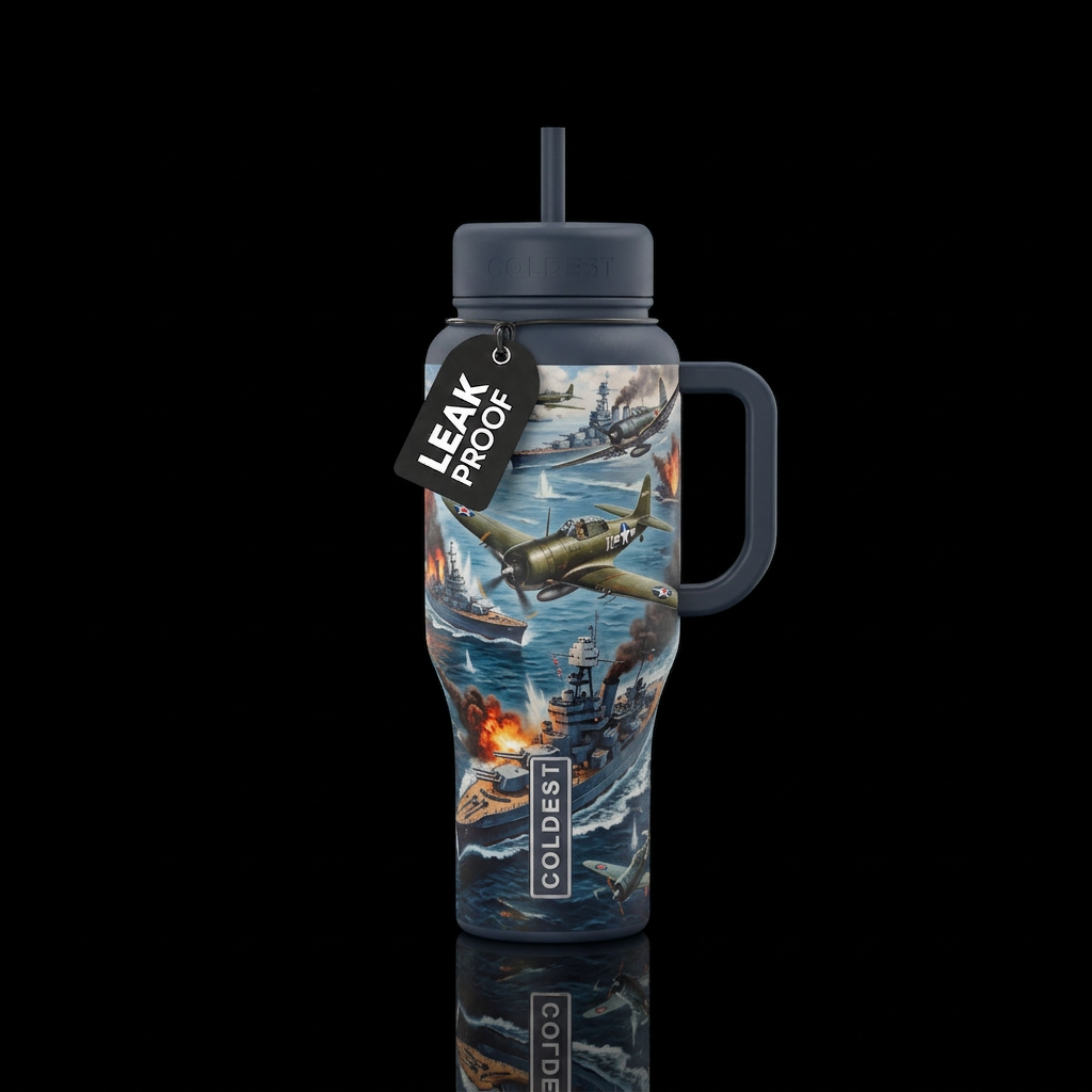 Attack of pearl harbor water bottle design