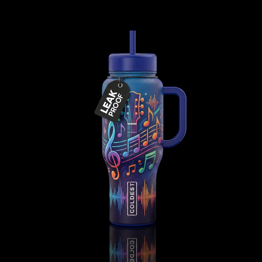 Music is life water bottle design