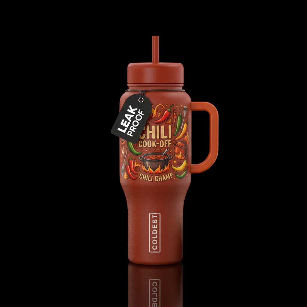 Chili cook off water bottle design