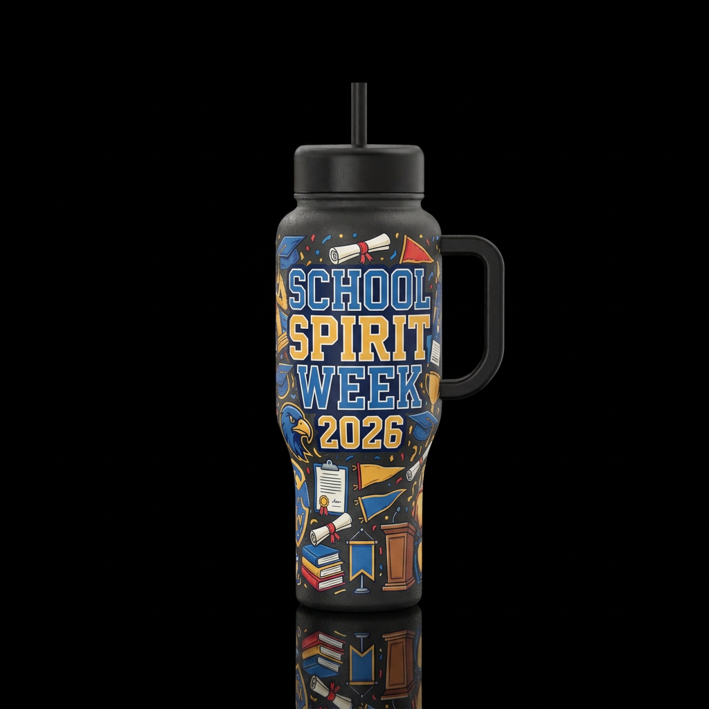 School spirit week 2026 water bottle design