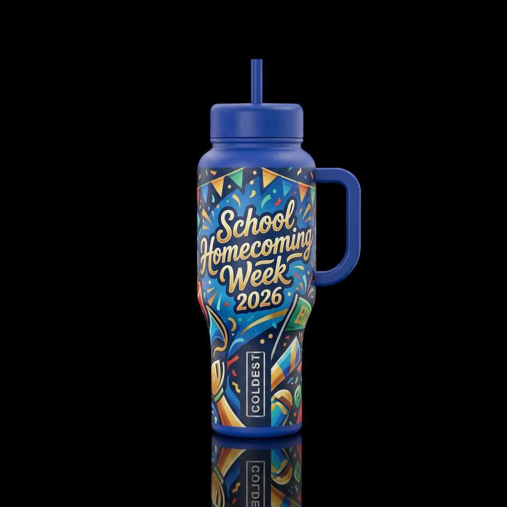 School Homecoming week 2026 water bottle design