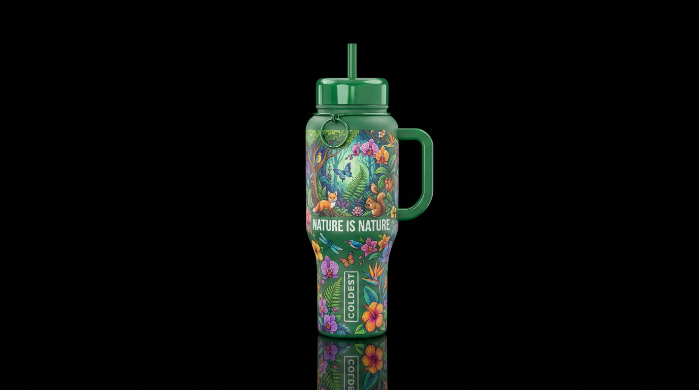 Nature is nature water bottle design