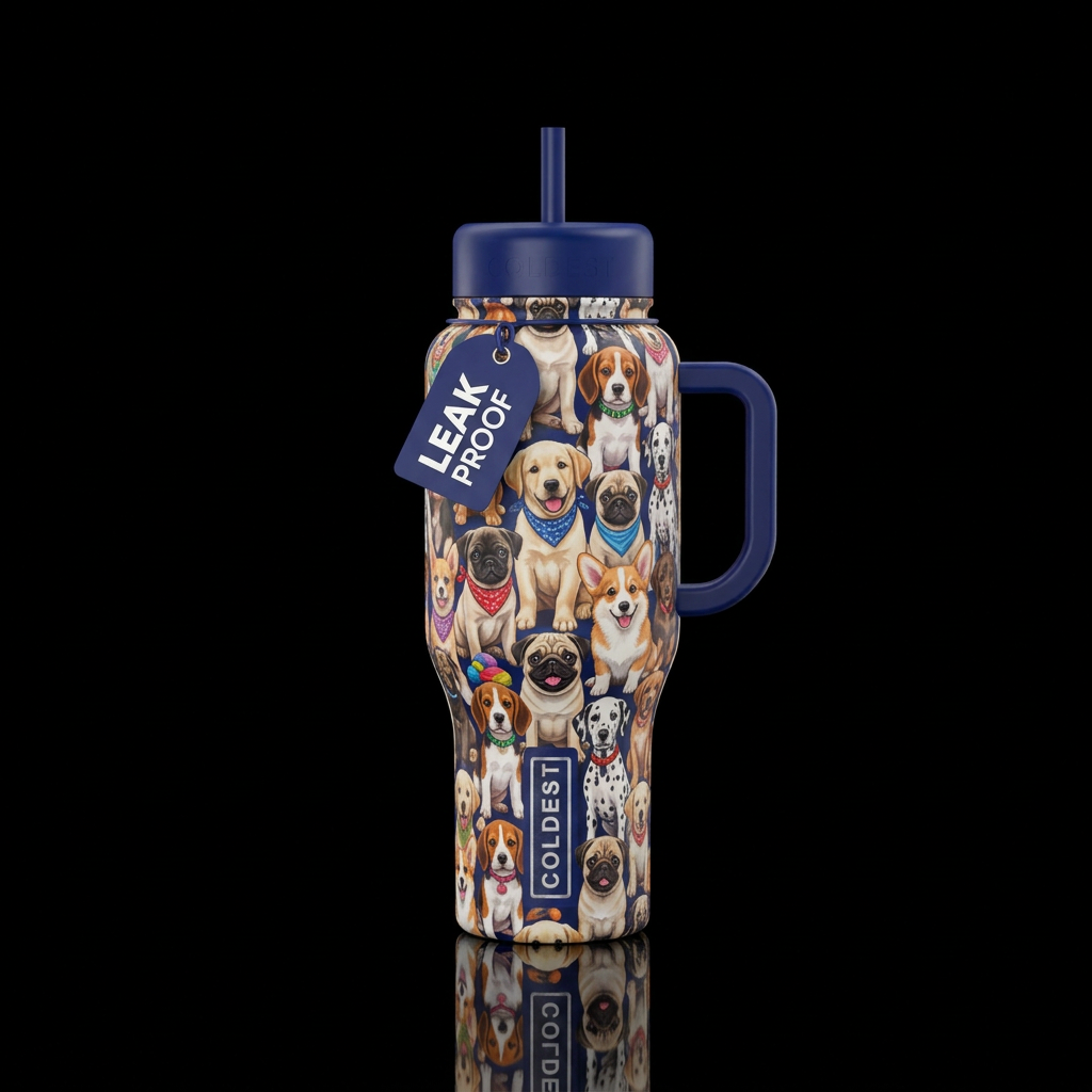 Puppies Puppies and more Puppies water bottle design