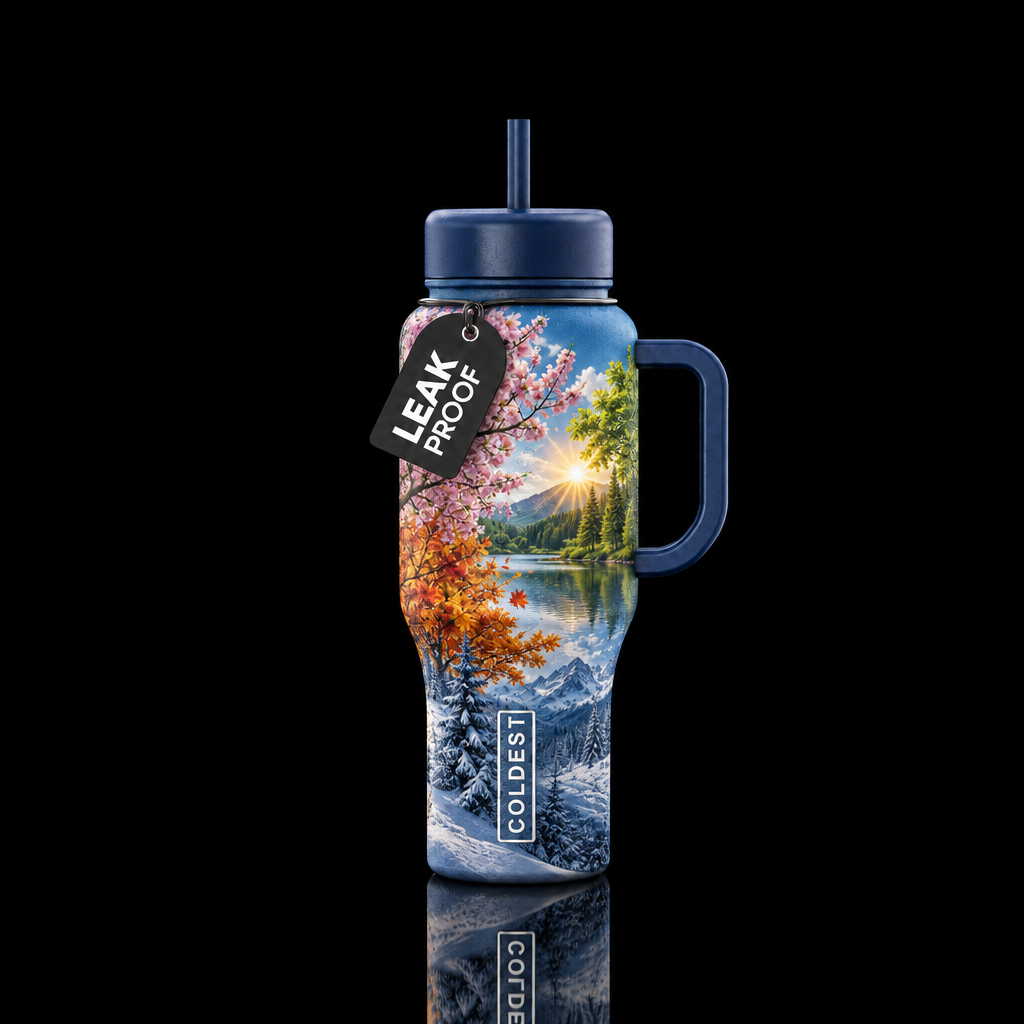 Seasons change water bottle design