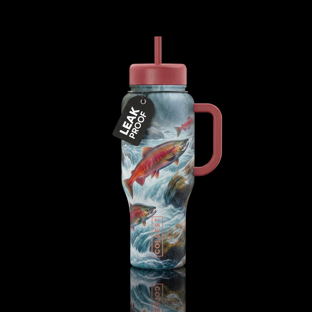 Salmon jump water bottle design