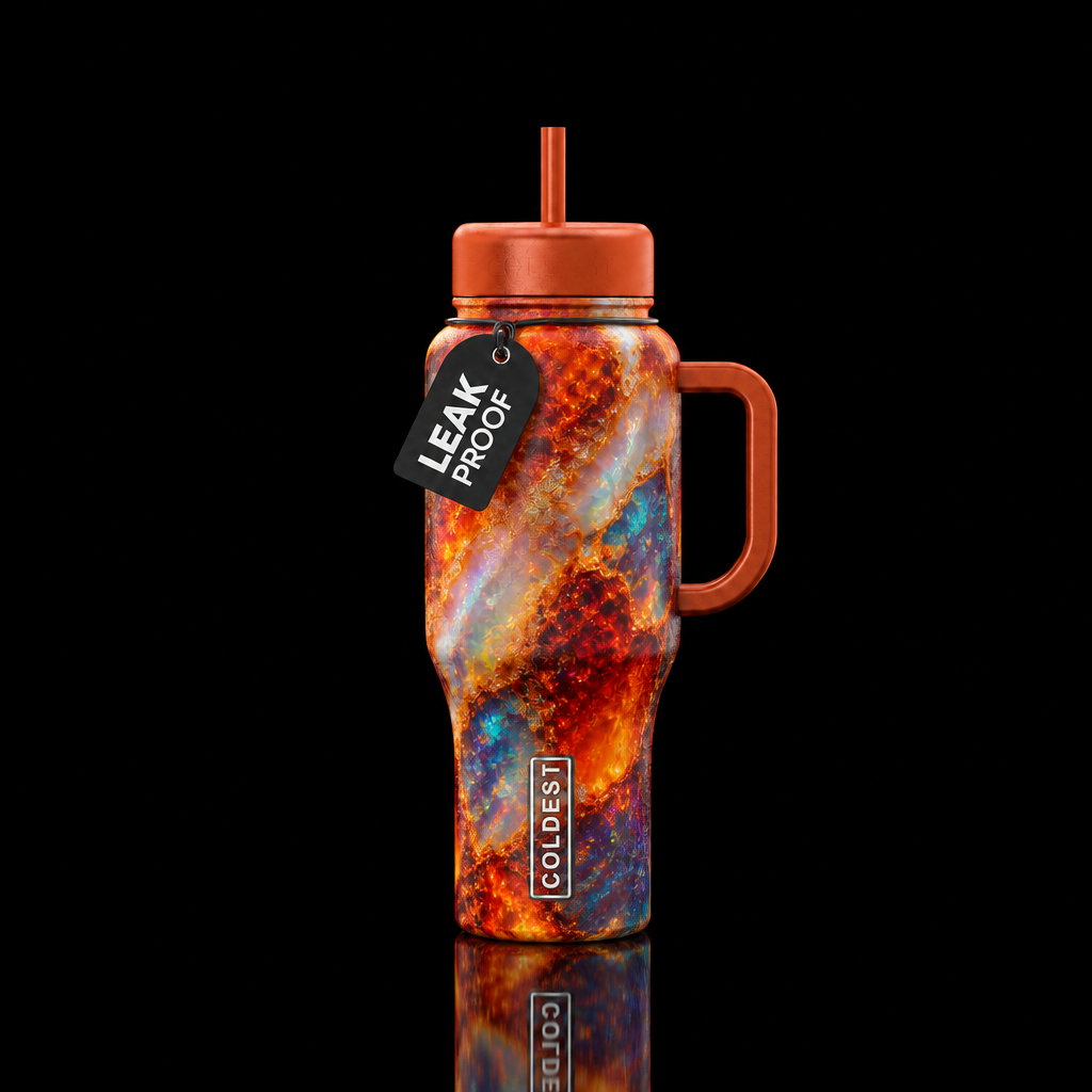 Fire opal water bottle design