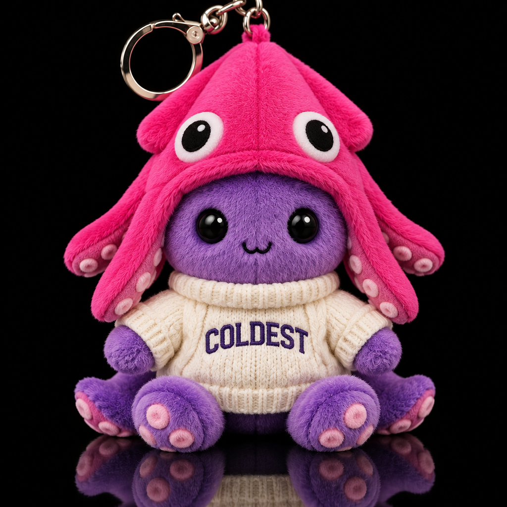 Kiki the squid water bottle design