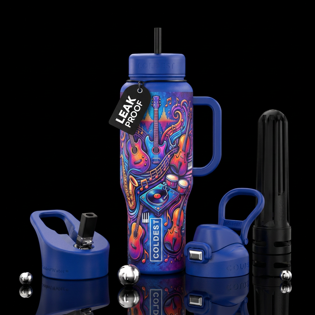 Music water bottle design