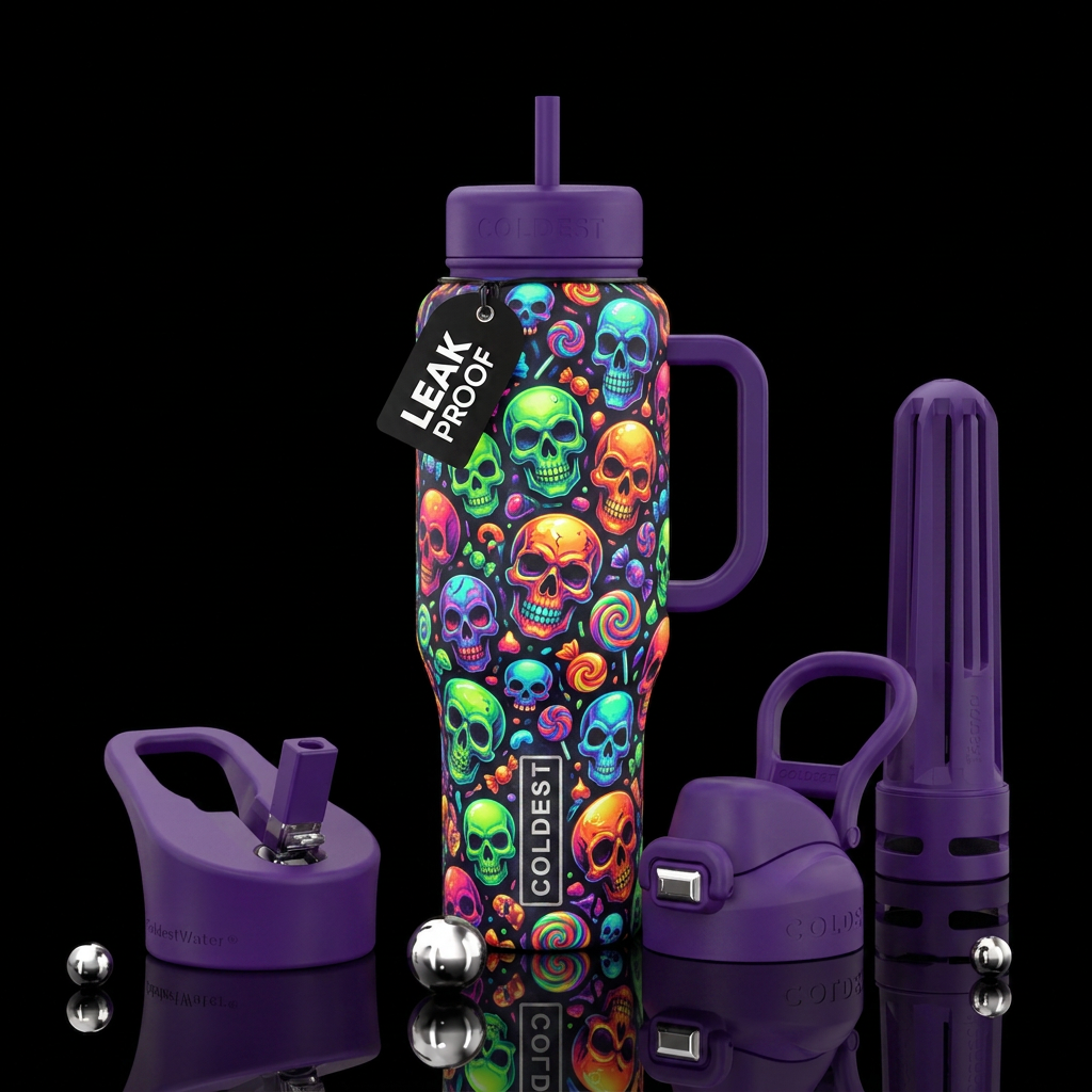 Skull candy glowie water bottle design