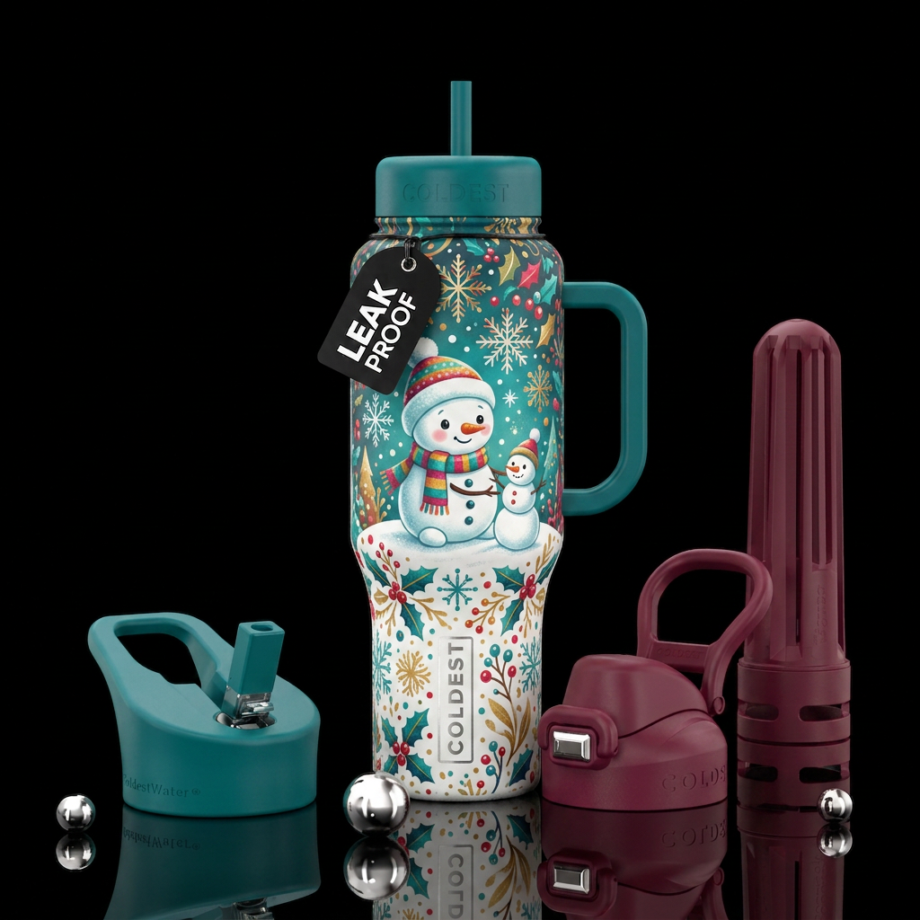 Baby snowman water bottle design