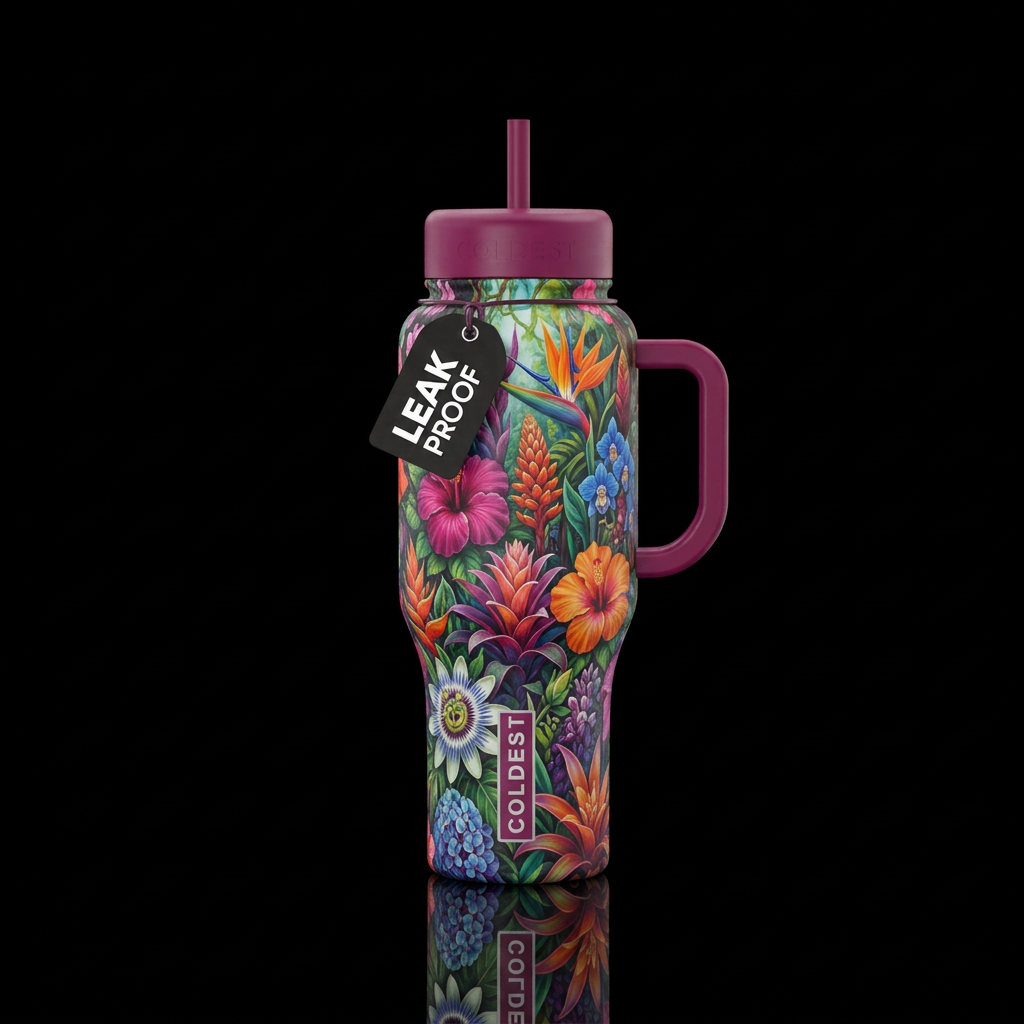 artistic, seamless, realism, vibrant, captivating,... water bottle design