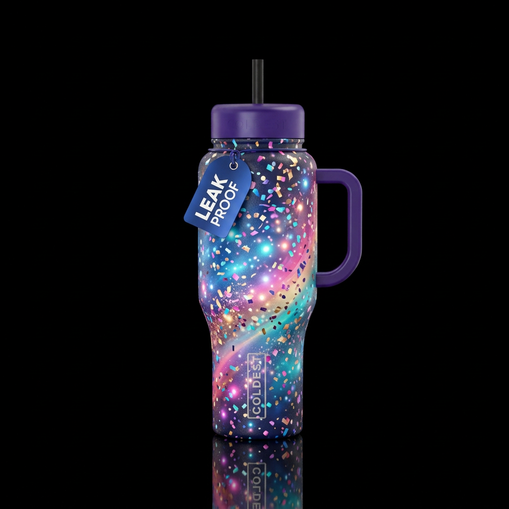 Confetti,, magical, glowie, beautiul, vibrant, bea... water bottle design