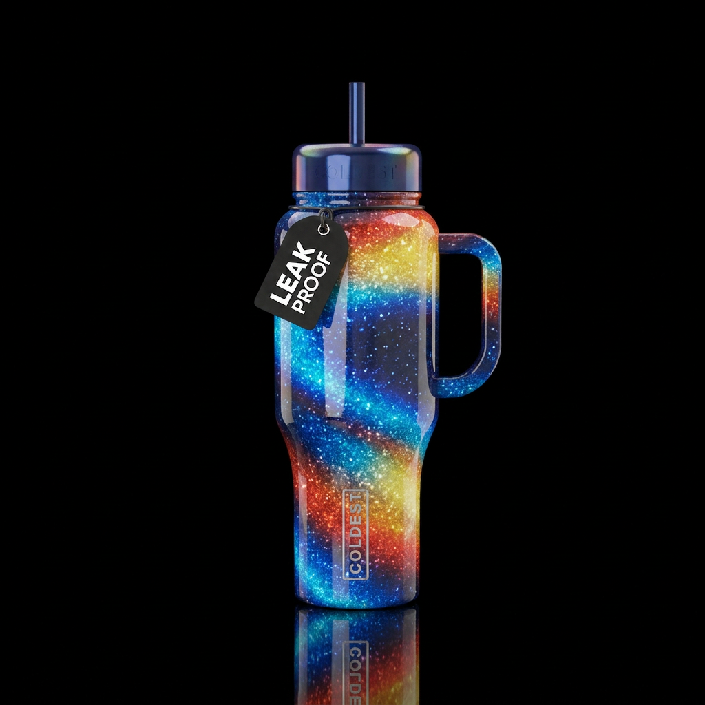 mesmerizing, magical, sparkly, beautiul, shiny ele... water bottle design