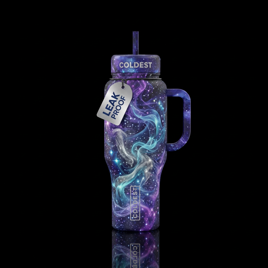 Smokey, beautiful, seamless, realism, magical, spa... water bottle design