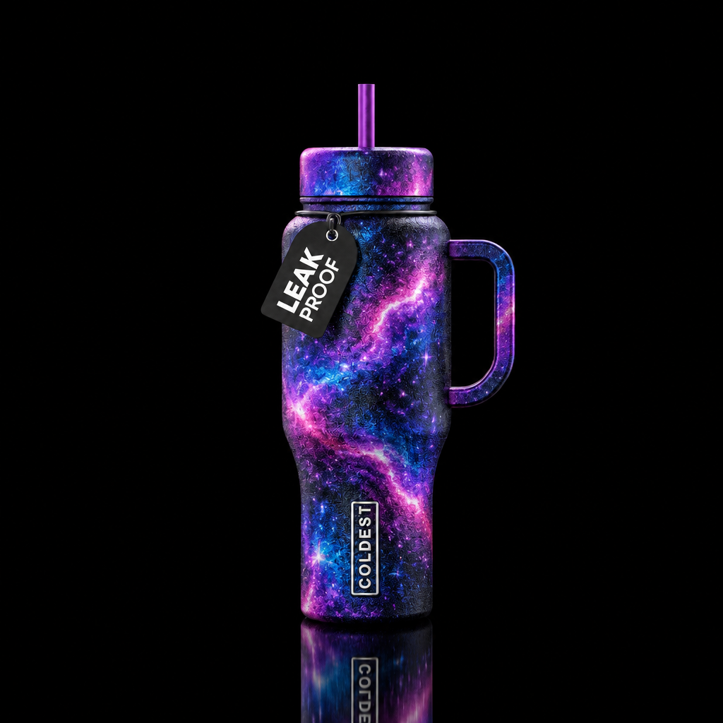 sparkly, shiny, vibrant, funny, electric, beautiul... water bottle design