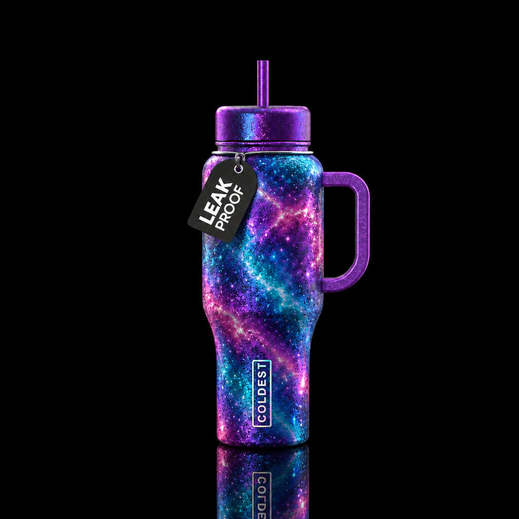 sparkly, shiny, vibrant, funny, electric, beautiul... water bottle design