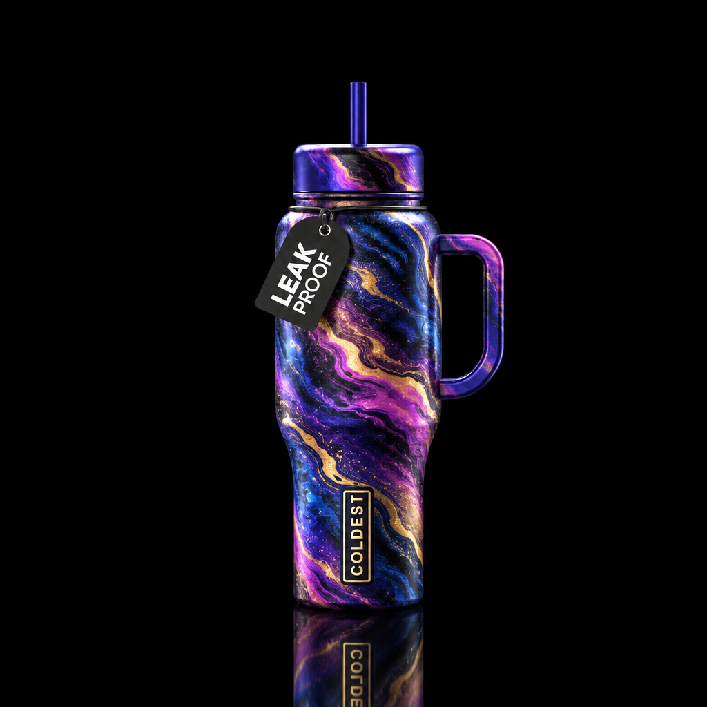 intense, magical, luxurious, swirls, artistic with... water bottle design