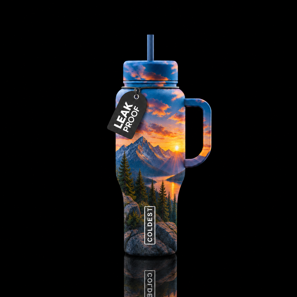 God the painter of light water bottle design