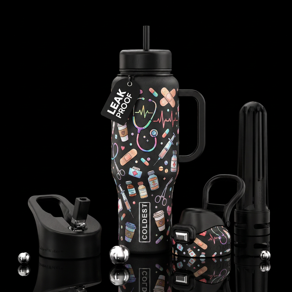 Make lids all the same color. Create a fun, stylis... water bottle design