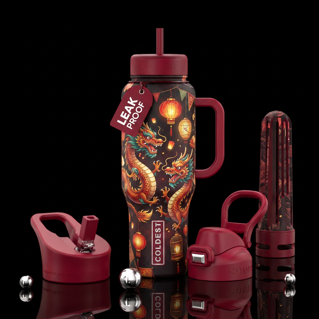 Chinese fighting dragon, Chinese paper lamps, at a... water bottle design