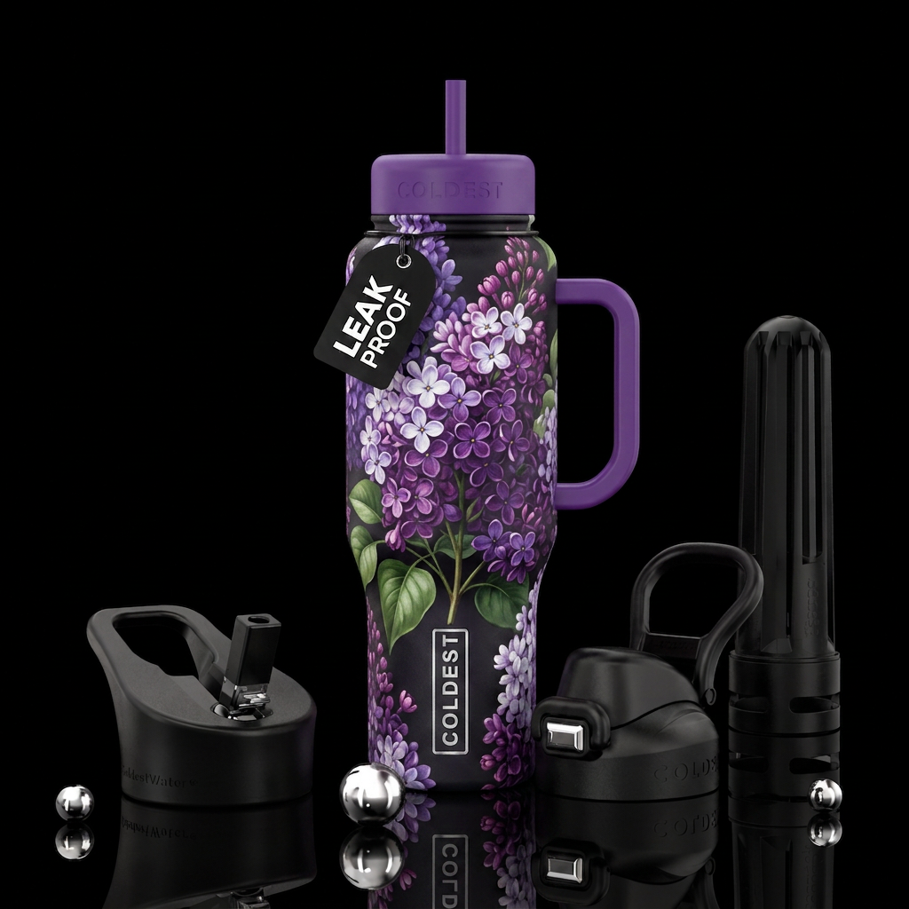 Lilacs water bottle design