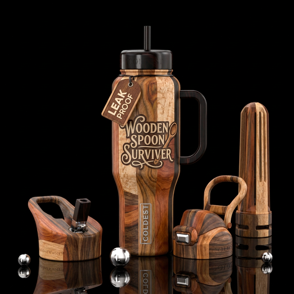 Wooden spoon surviver water bottle design