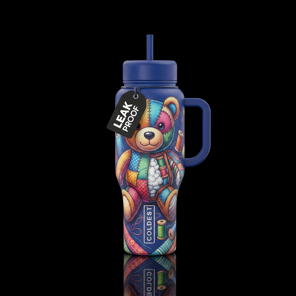 Inside out teddy bear water bottle design