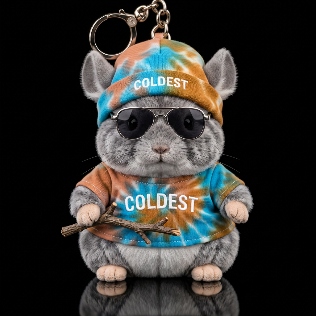 McChillin the chinchilla water bottle design