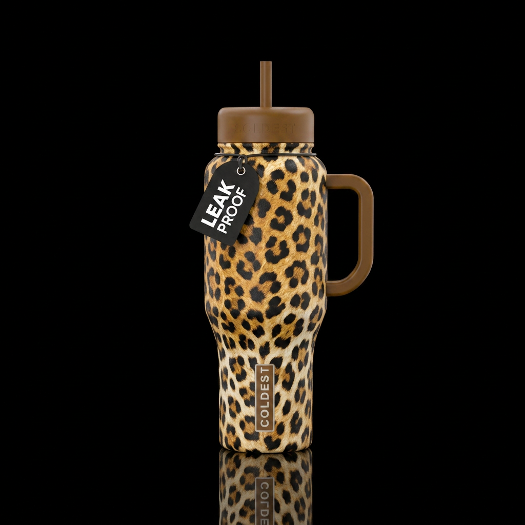 Lepord cup water bottle design