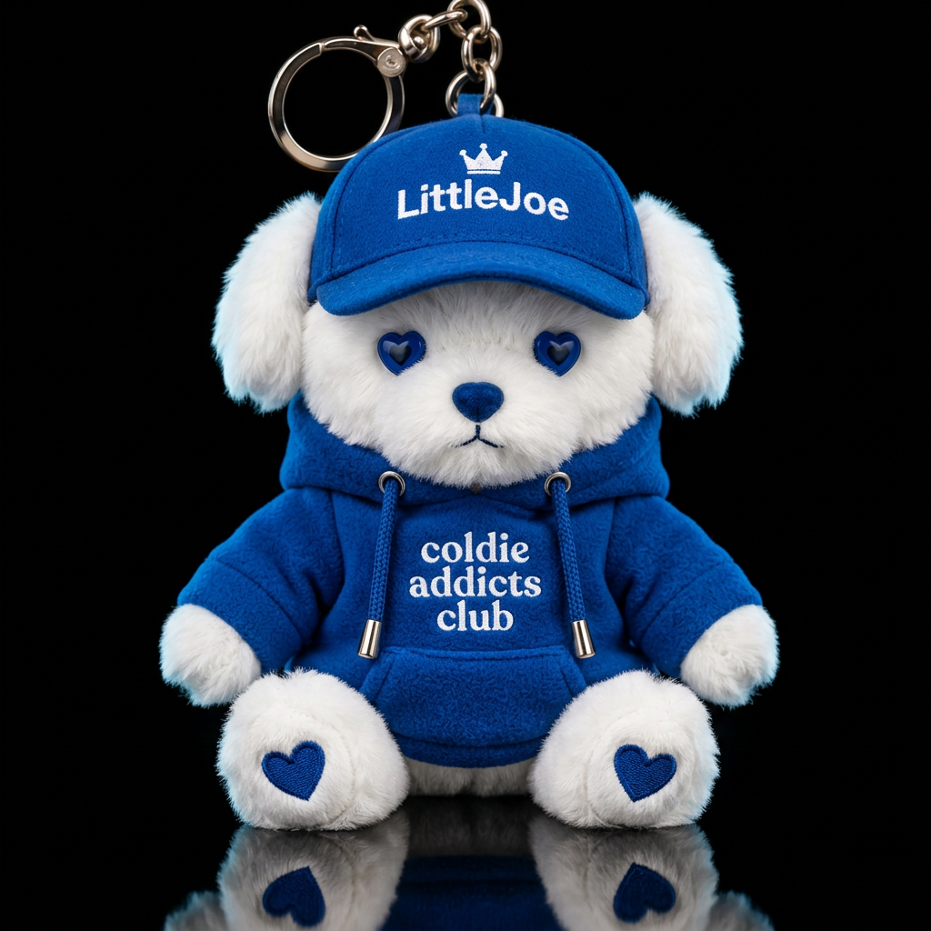 Maltese, cobalt blue hoodie with coldie addicts cl... water bottle design