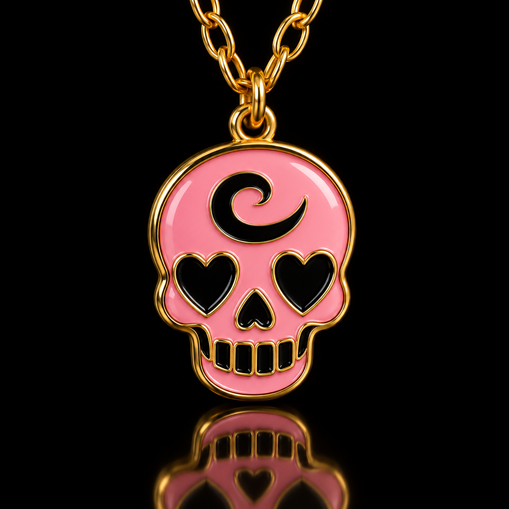 Pink skull water bottle design