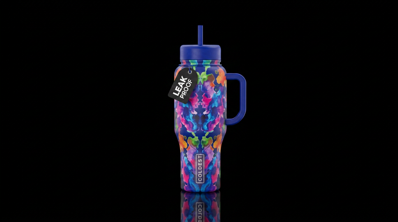 Ink blot test water bottle design