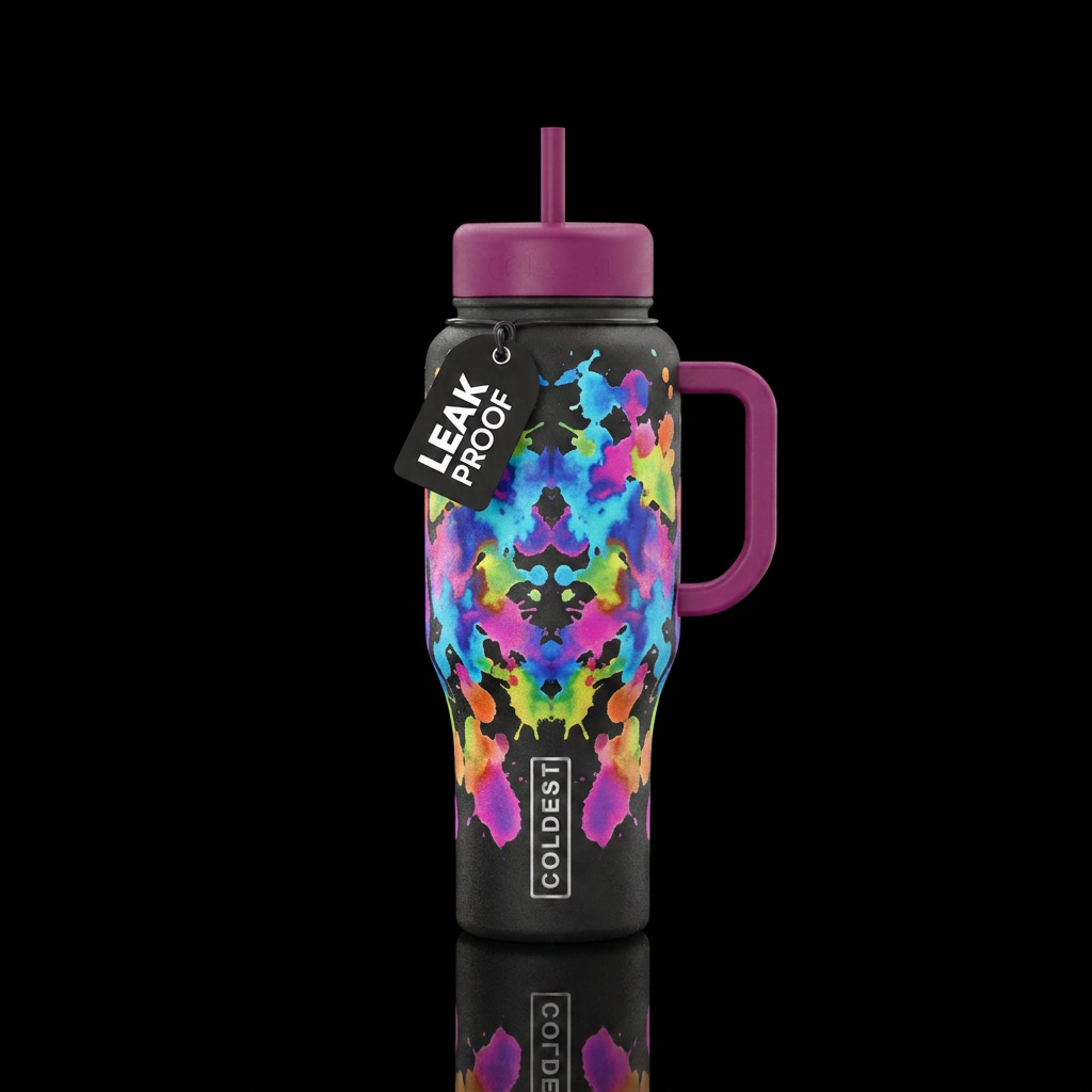 Ink blot test water bottle design