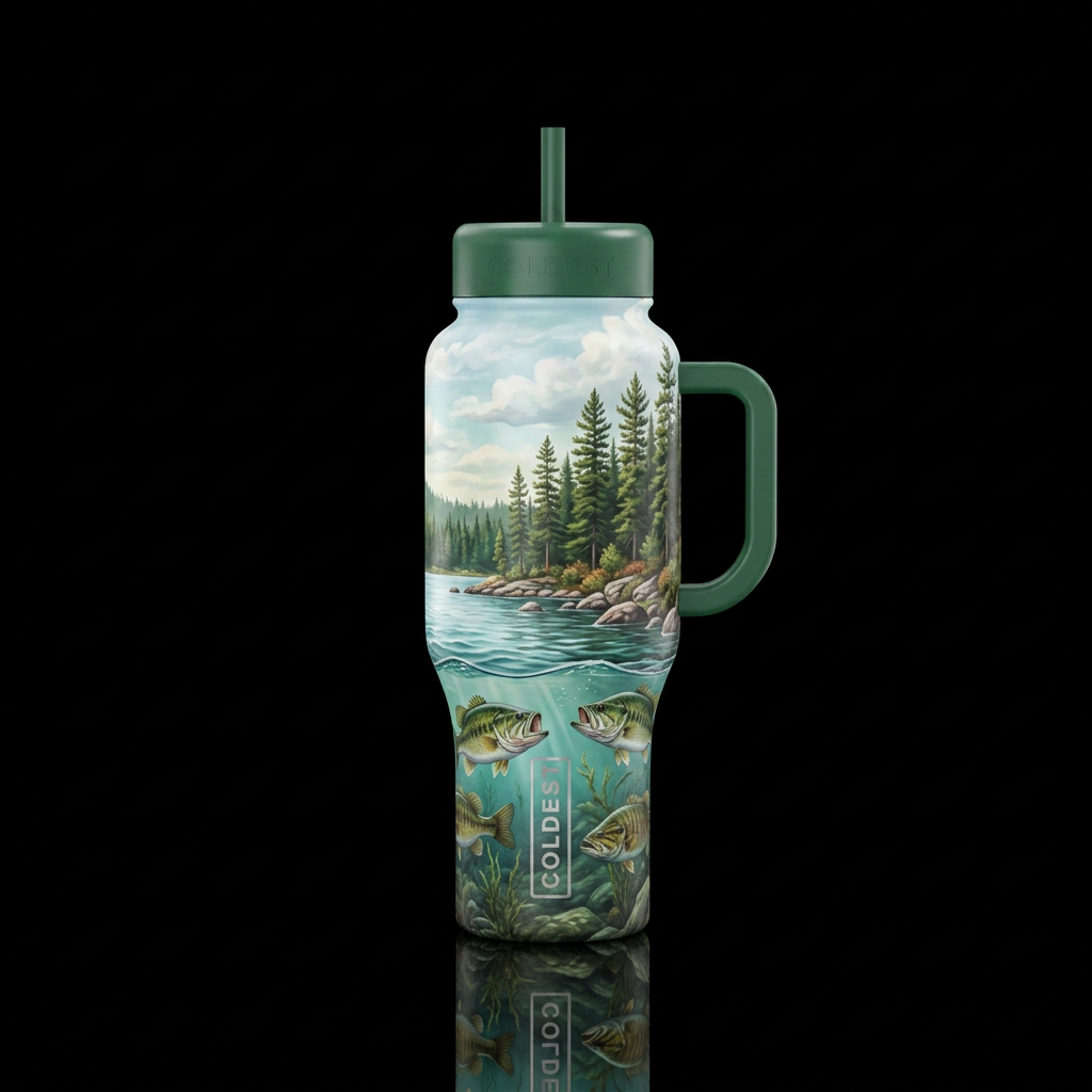 Land of 10,000 Lakes water bottle design