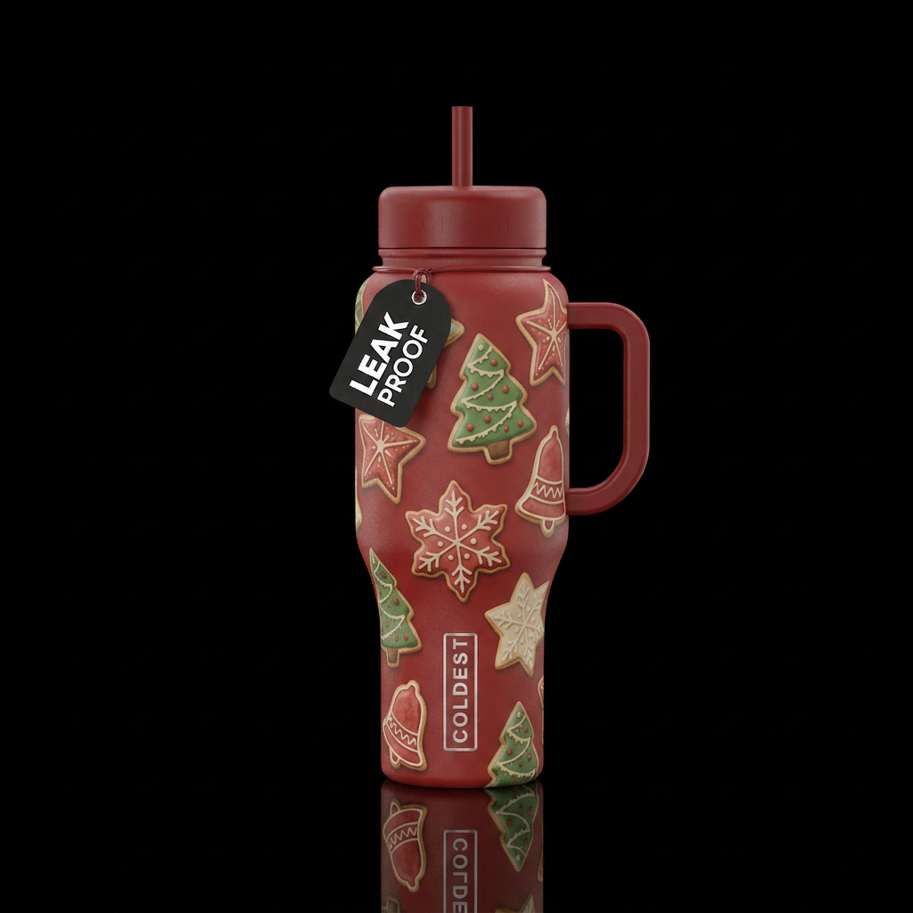 Cookies for Santa water bottle design