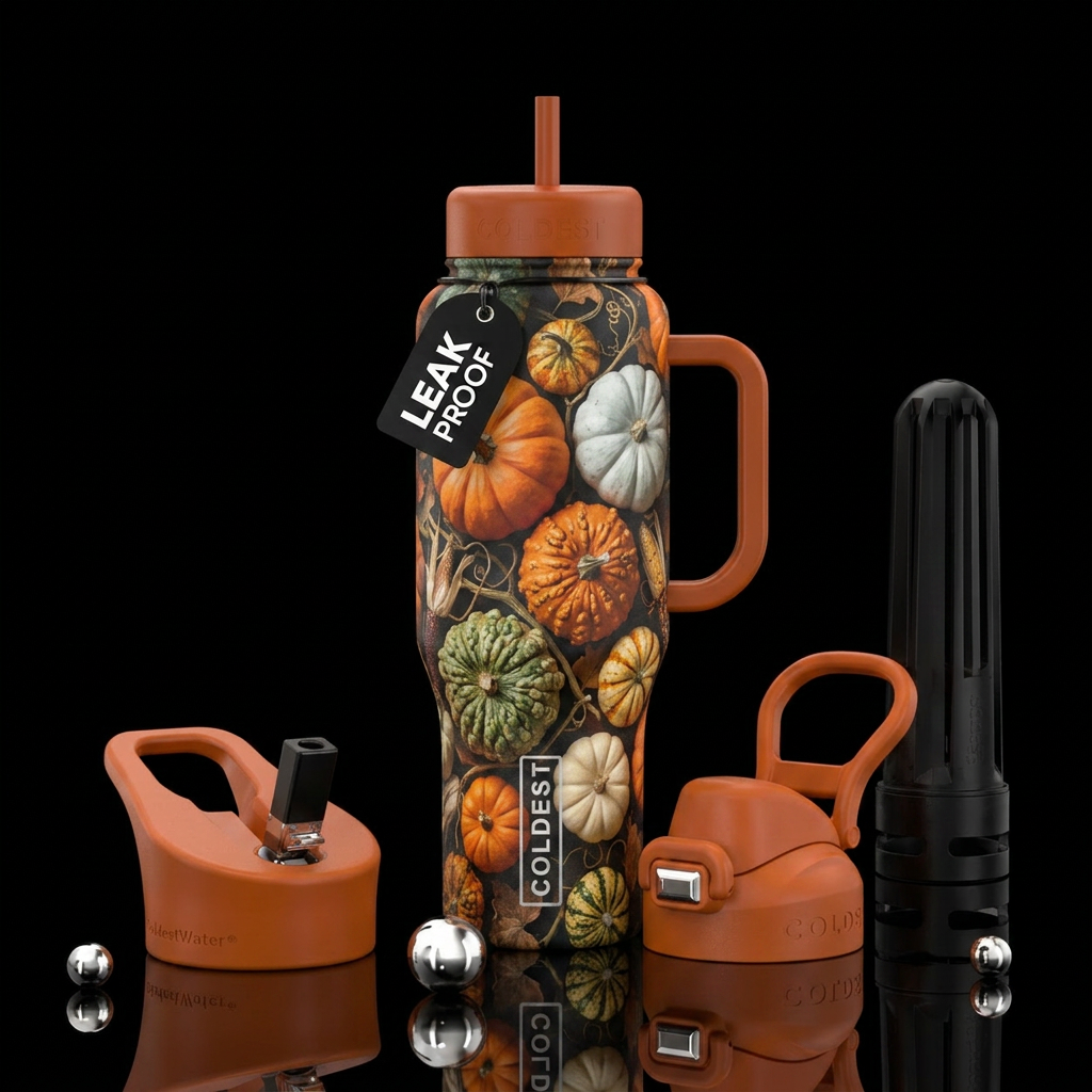 Pumpkin patch water bottle design
