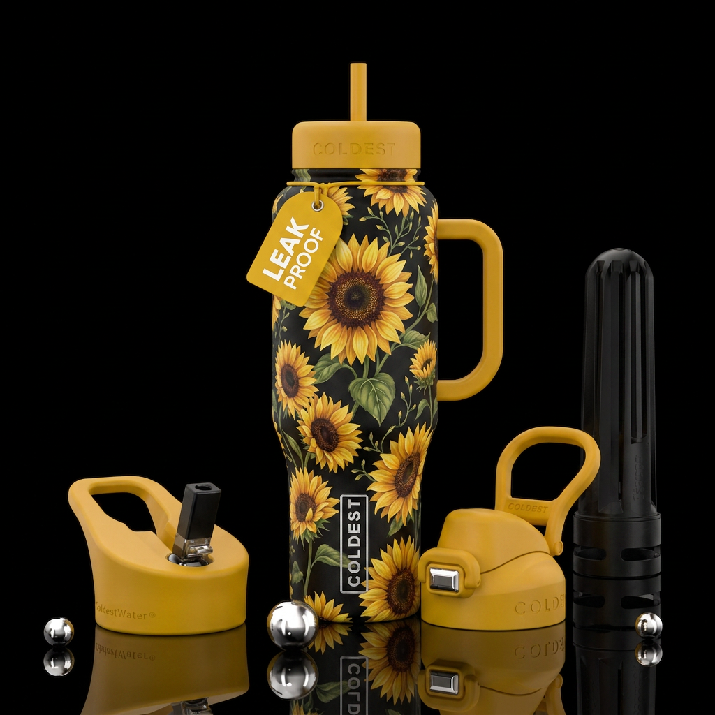 Sunflowers water bottle design