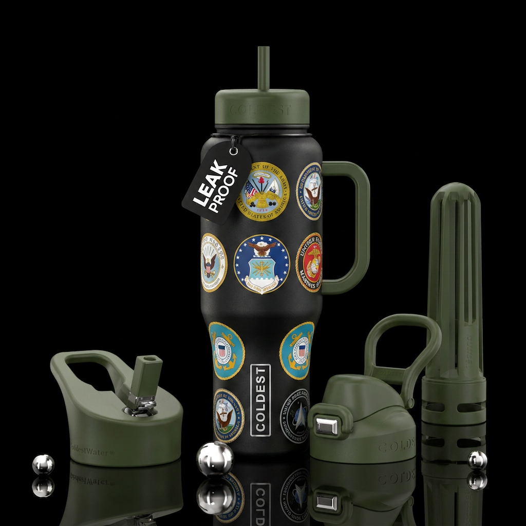 Military branches water bottle design