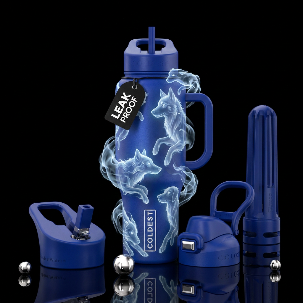 Ghost dogs water bottle design