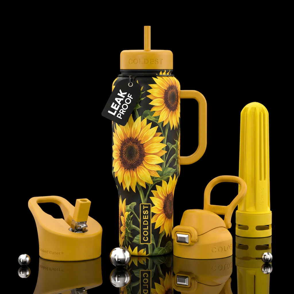 Sunflowers water bottle design