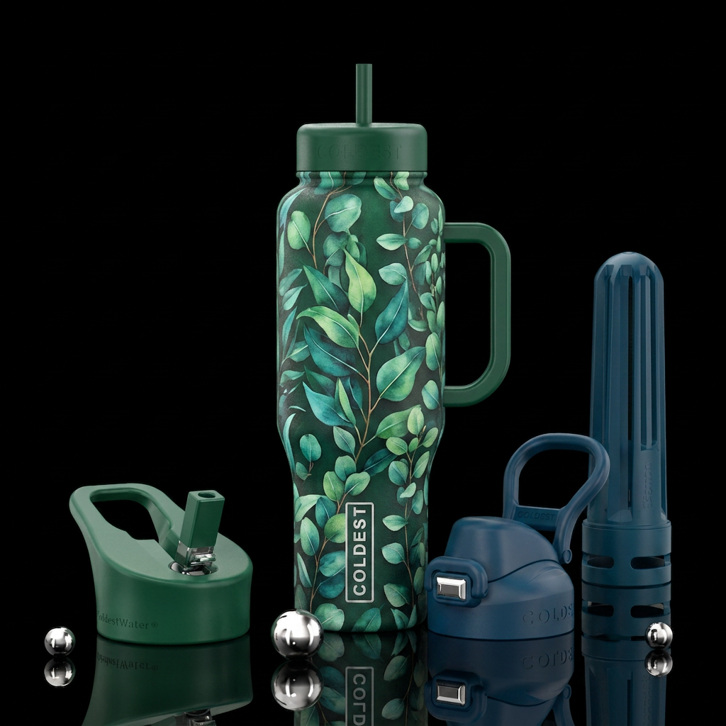 Eucalyptus water bottle design