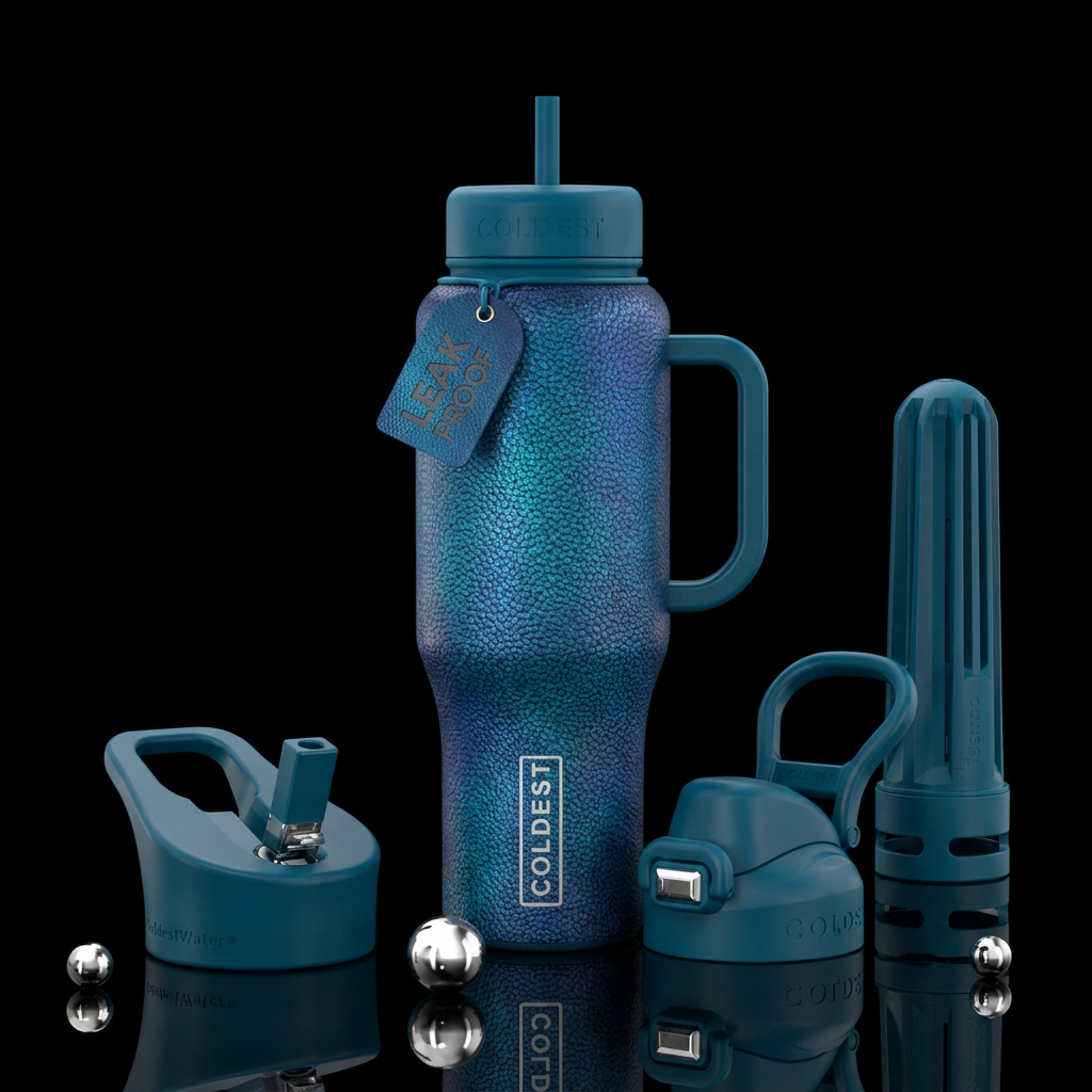 Leather water bottle design
