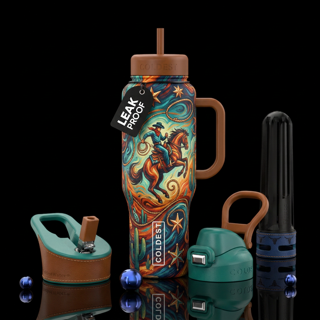 Cowboy water bottle design
