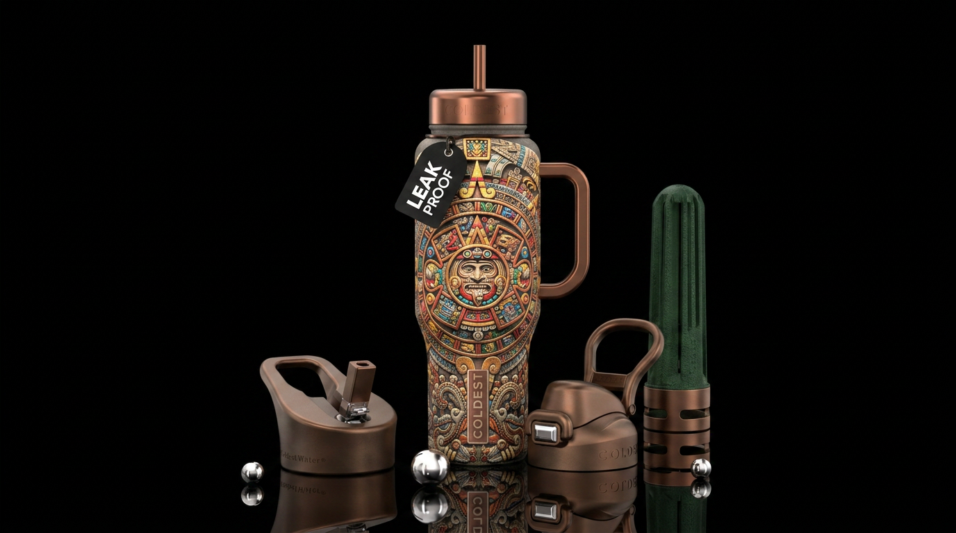 Mayan calendar water bottle design